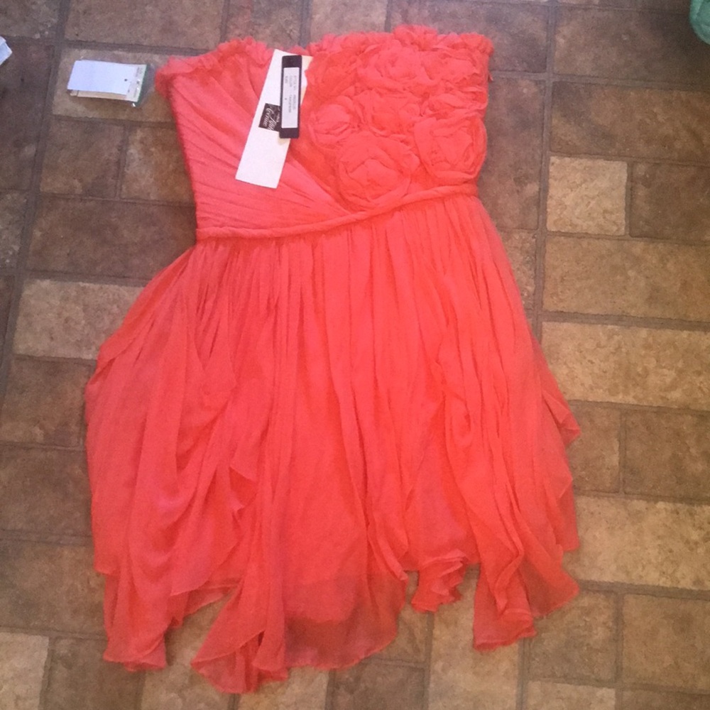 Robert Rodriguez silk tangerine dress